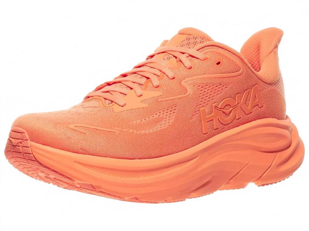 NEW HOKA women's clifton 10 running shoes in persimmon / persimmon